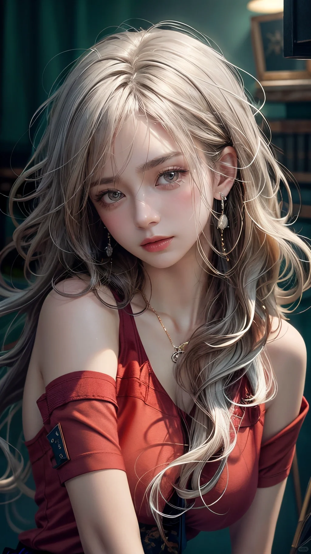 眉色远望如山，脸际常若芙蓉，皮肤柔滑如脂