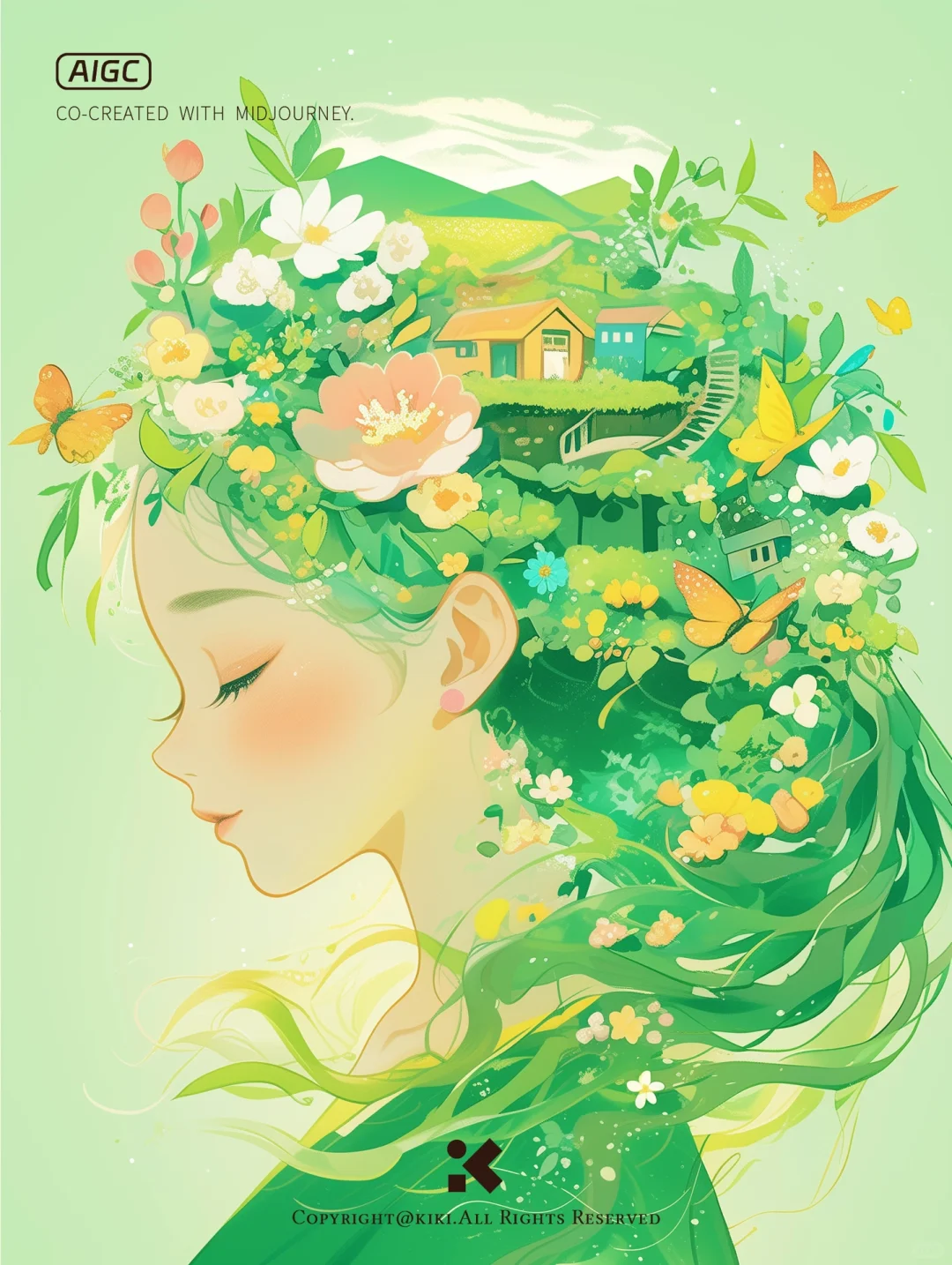 AIGC 🌸春姑娘带着蓬勃生机，在三月准时赴约