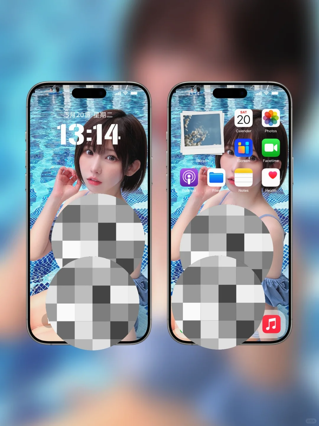 手机壁纸｜氛围感泳池系女友