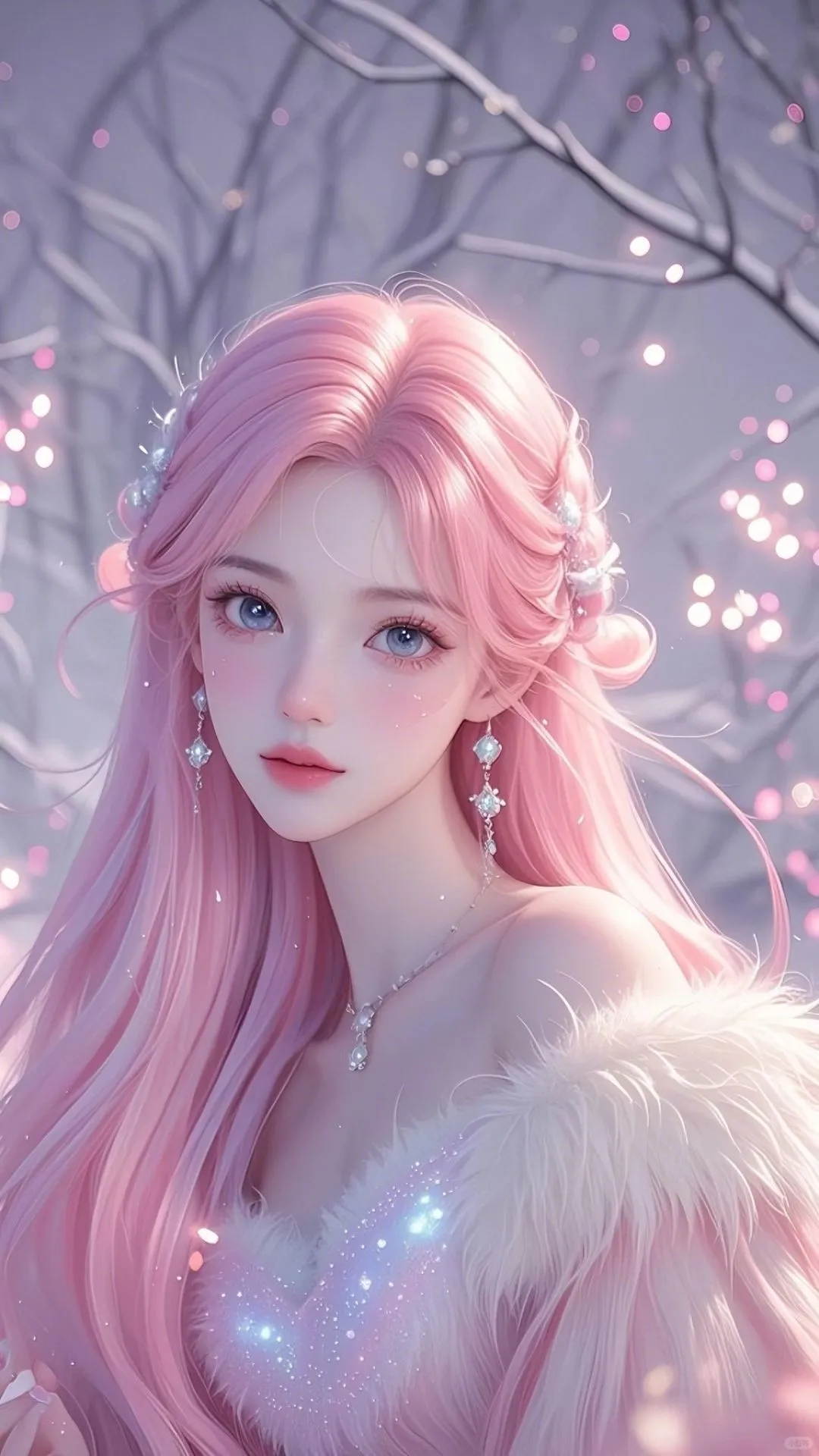 这组粉发仙女插画美到心巴上啦～