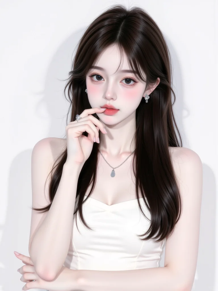 高级感白底女生头像