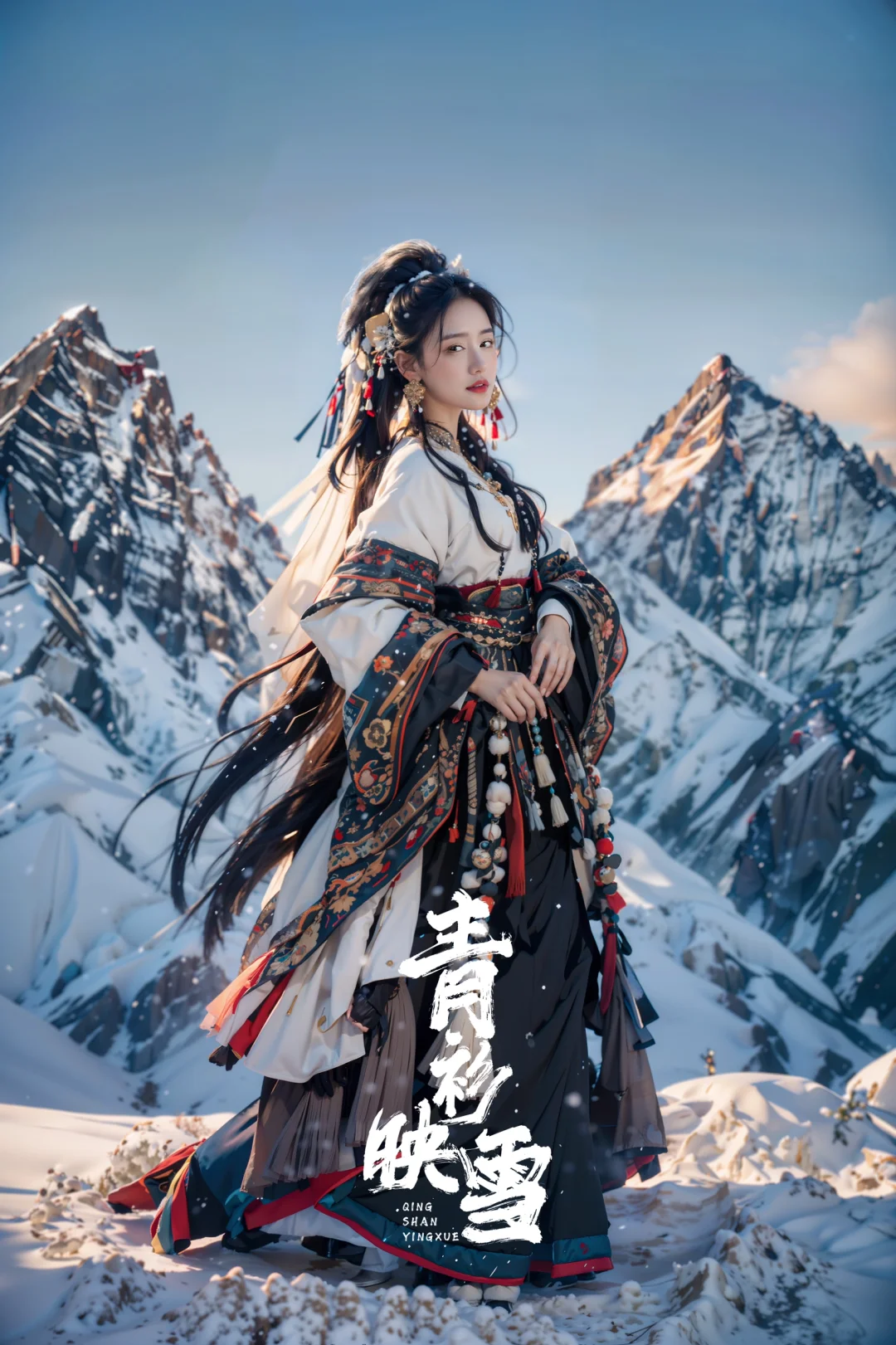 AI摄影丨青衫映雪