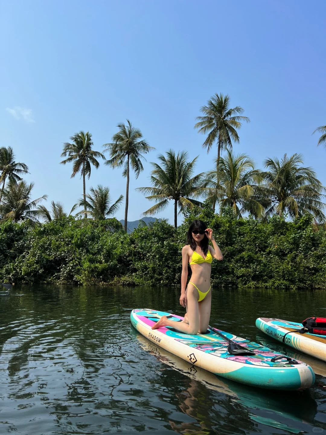 无语了👙椰林里面划桨板太出片🥹