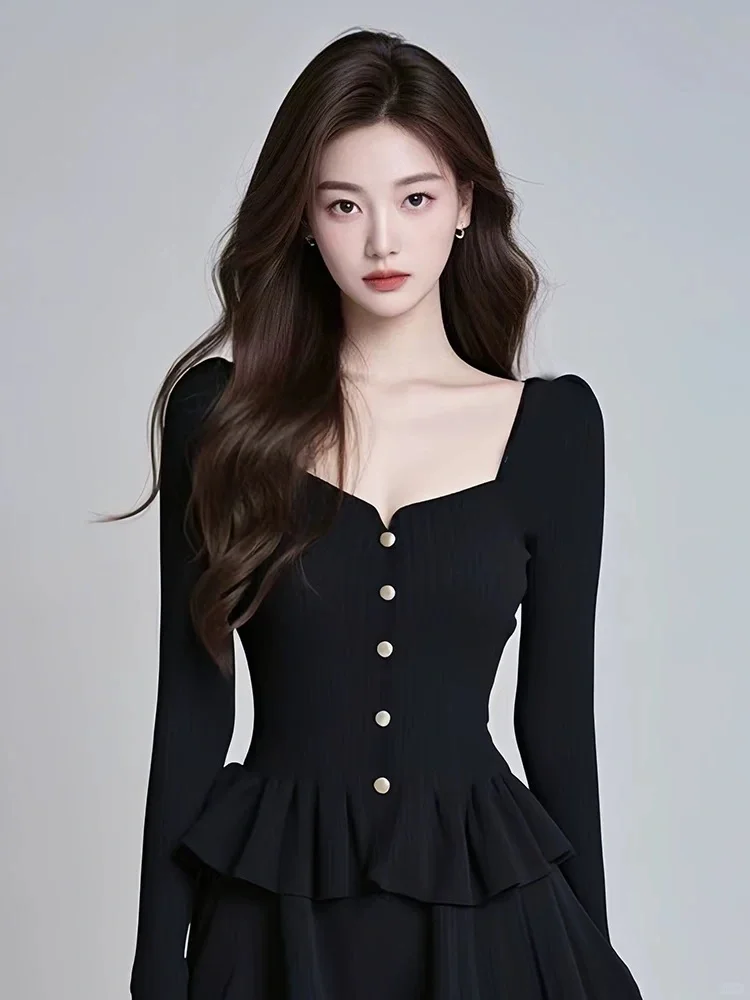 🖤【冷淡系独特设计黑色连衣裙】🖤