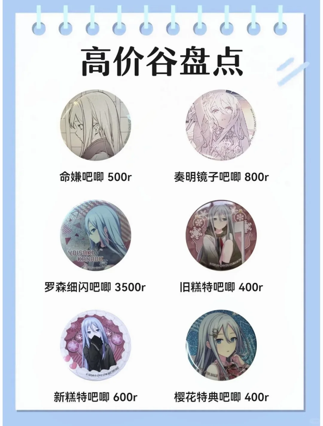谷圈烫门盘点系列之—宵崎奏