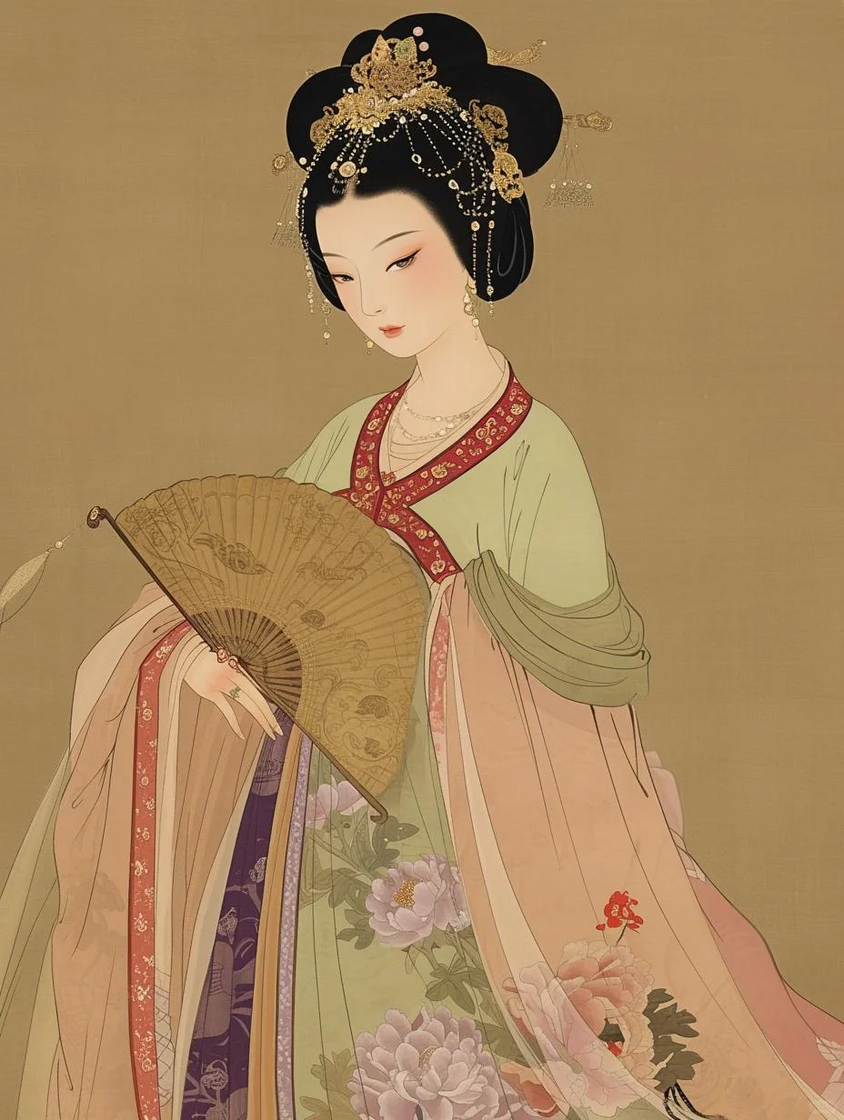 古典东方‖唐代宫装美人图，玉面芙蓉含笑开