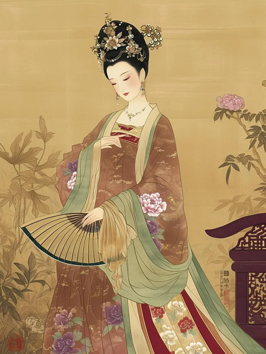 古典东方‖唐代宫装美人图，玉面芙蓉含笑开