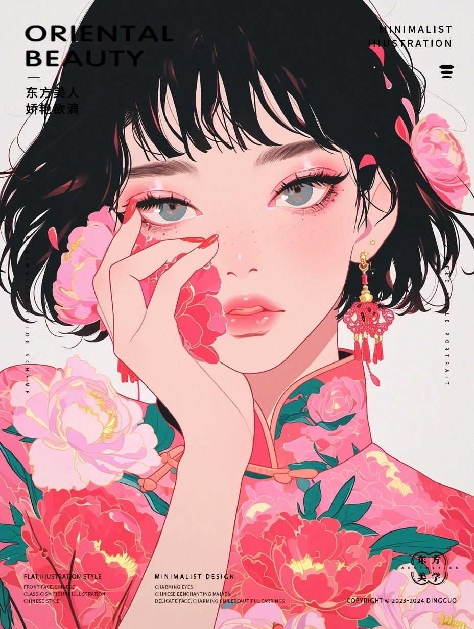 太娇艳啦！不看会后悔哦！扁平风艺术人物插画
