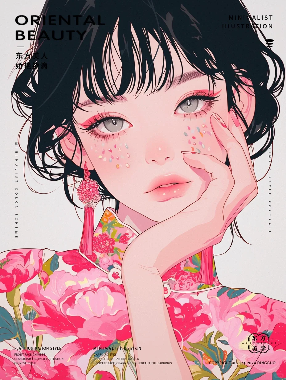 太娇艳啦！不看会后悔哦！扁平风艺术人物插画