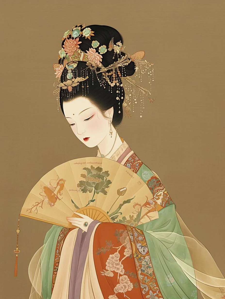 古典东方‖唐代宫装美人图，玉面芙蓉含笑开