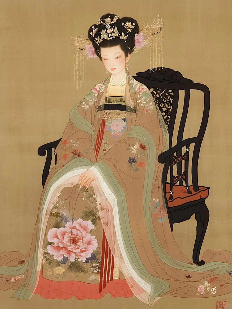 古典东方‖唐代宫装美人图，玉面芙蓉含笑开
