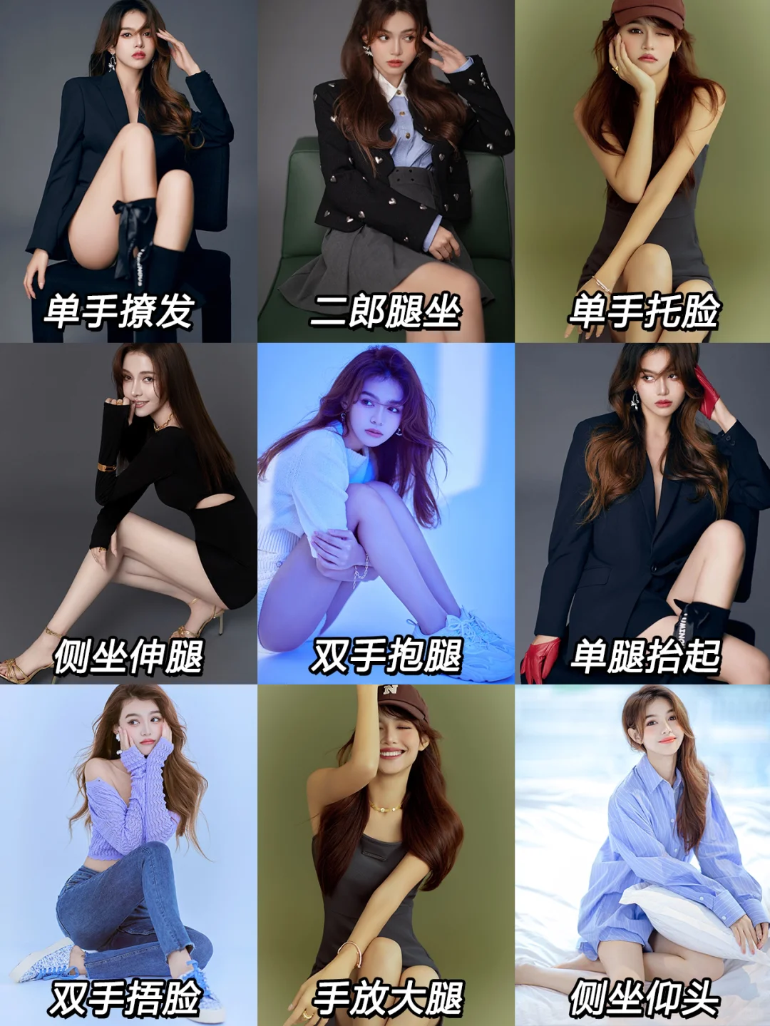 3️⃣6️⃣种不同坐姿/跪姿拍照姿势｜简单易学