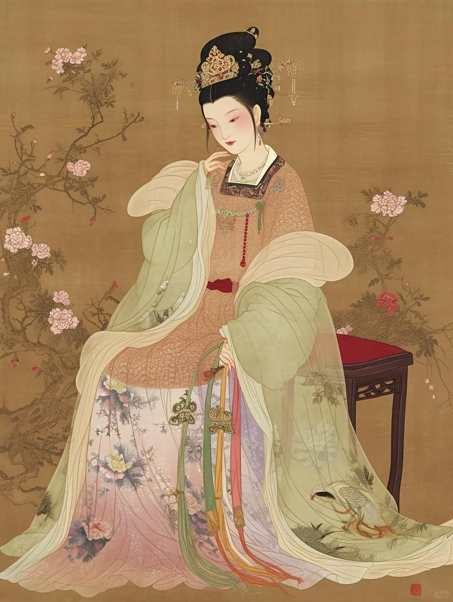 古典东方‖唐代宫装美人图，玉面芙蓉含笑开