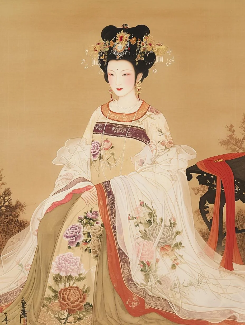 古典东方‖唐代宫装美人图，玉面芙蓉含笑开