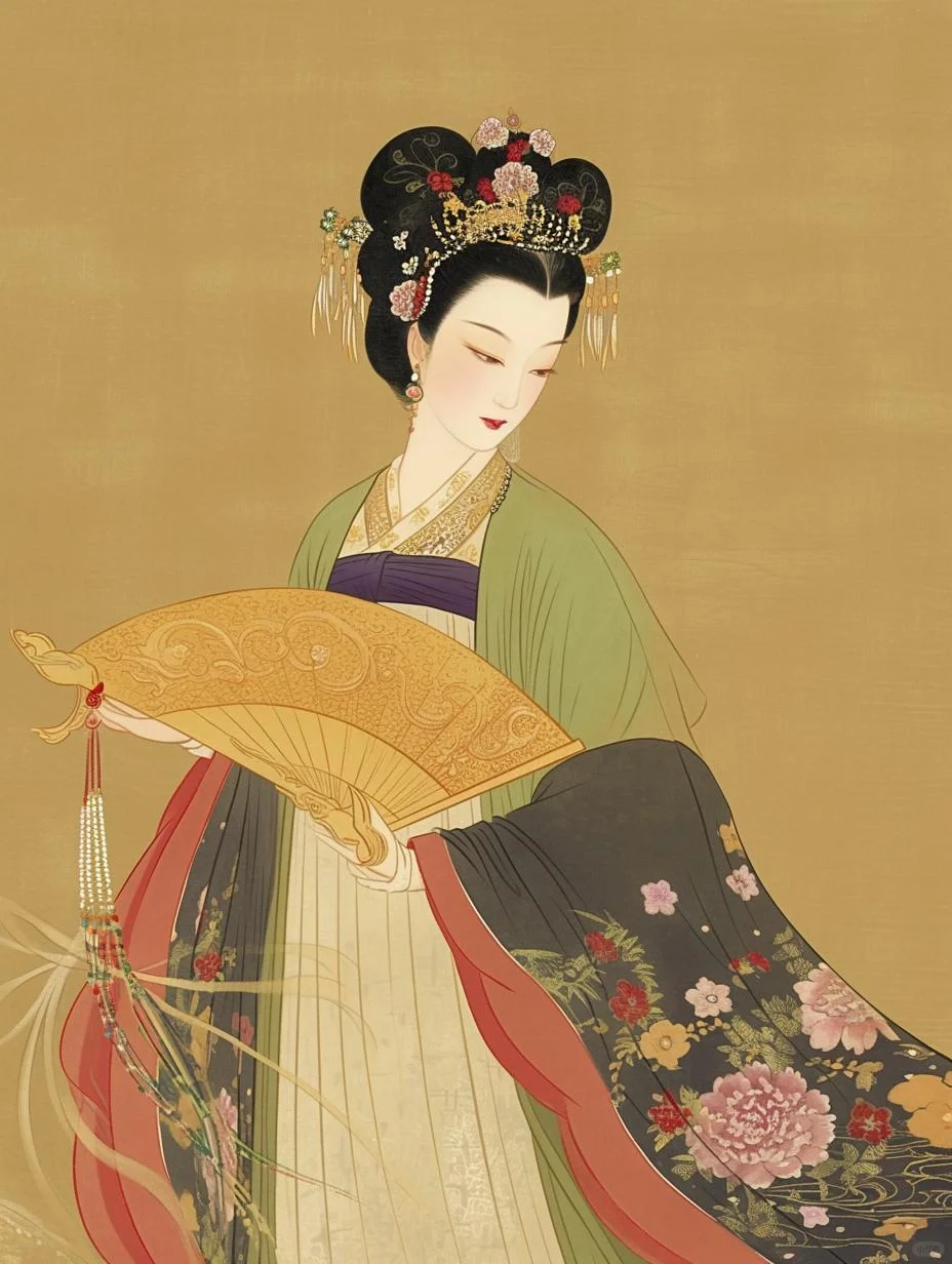 古典东方‖唐代宫装美人图，玉面芙蓉含笑开