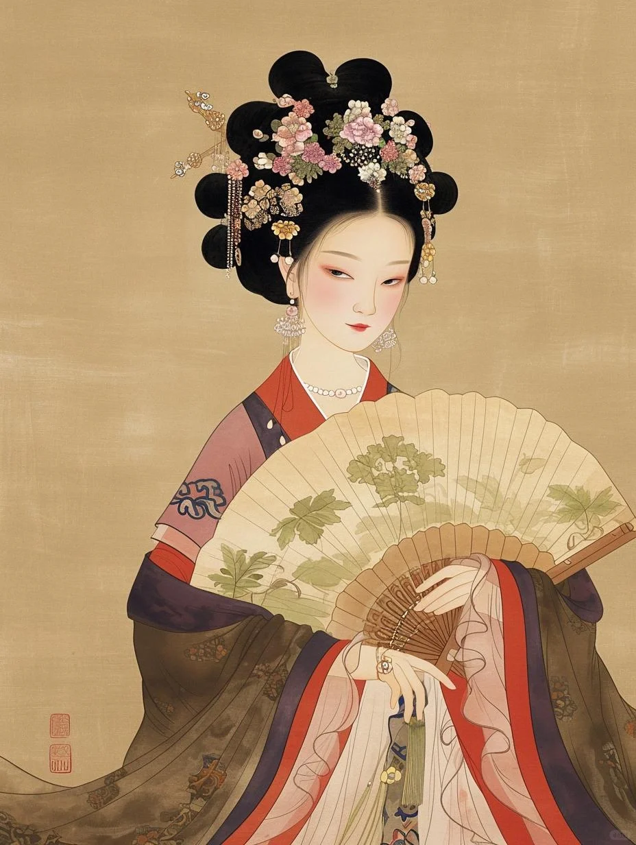 古典东方‖唐代宫装美人图，玉面芙蓉含笑开