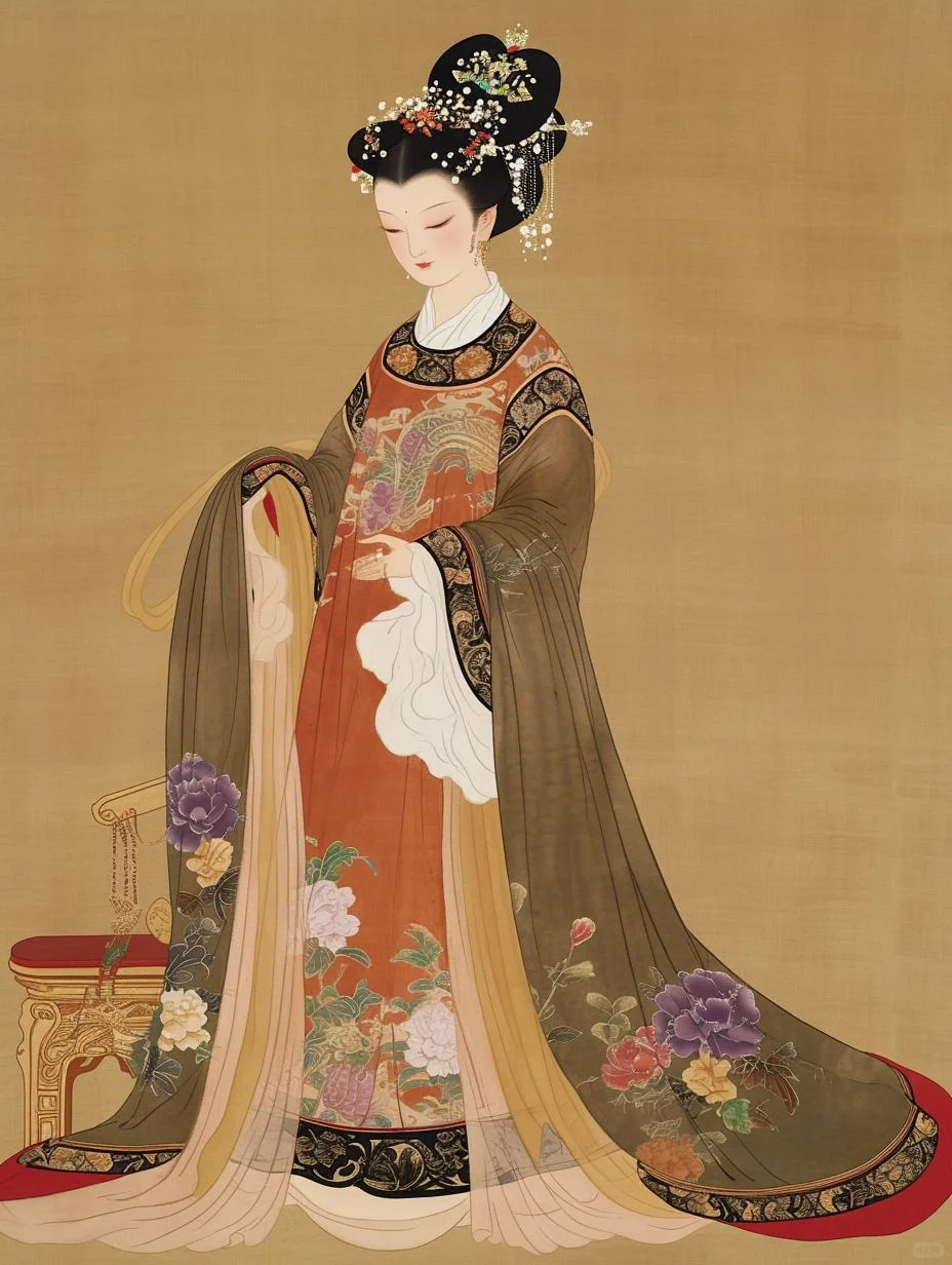 古典东方‖唐代宫装美人图，玉面芙蓉含笑开