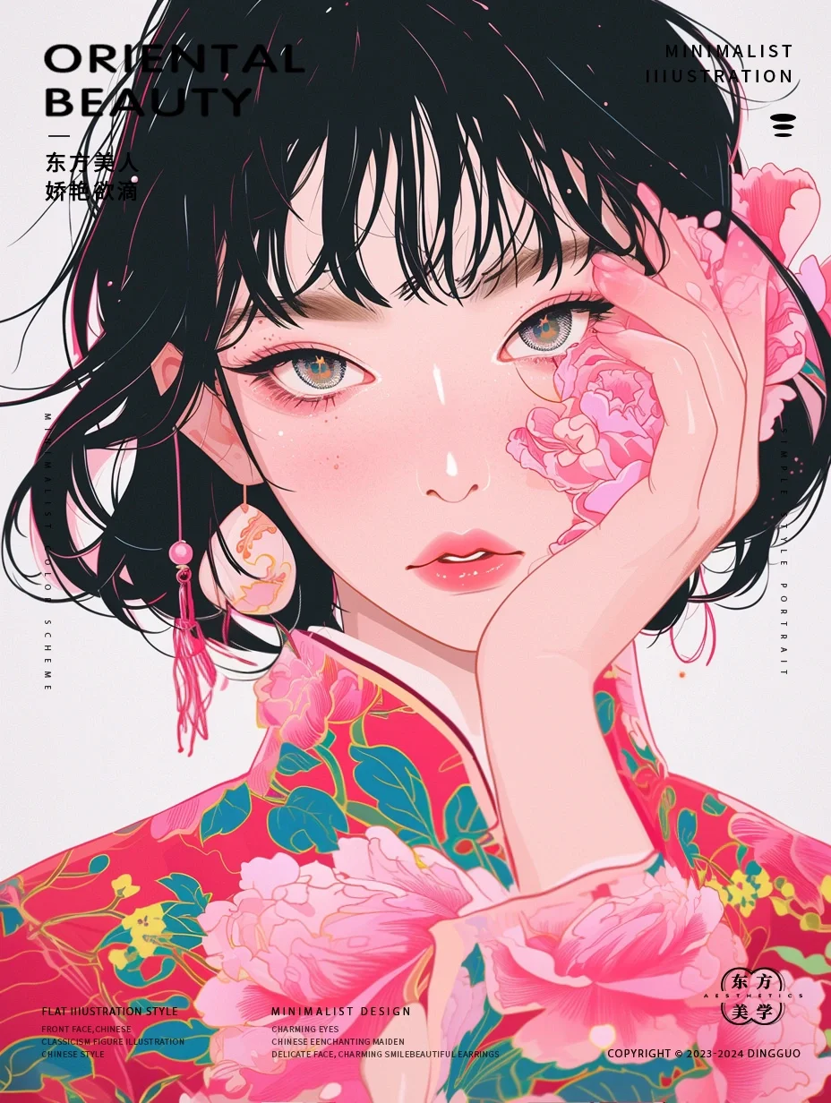 太娇艳啦！不看会后悔哦！扁平风艺术人物插画