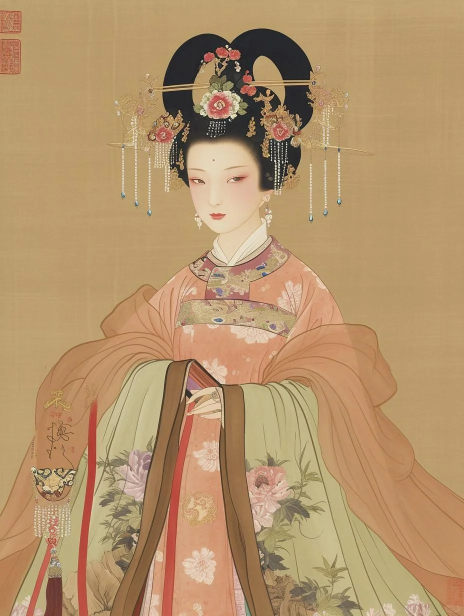 古典东方‖唐代宫装美人图，玉面芙蓉含笑开