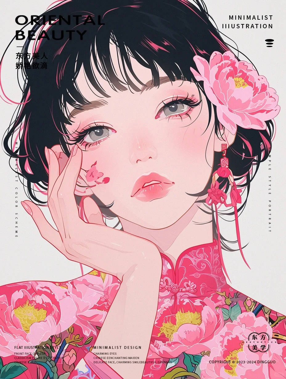 太娇艳啦！不看会后悔哦！扁平风艺术人物插画