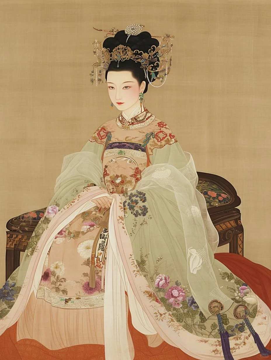 古典东方‖唐代宫装美人图，玉面芙蓉含笑开