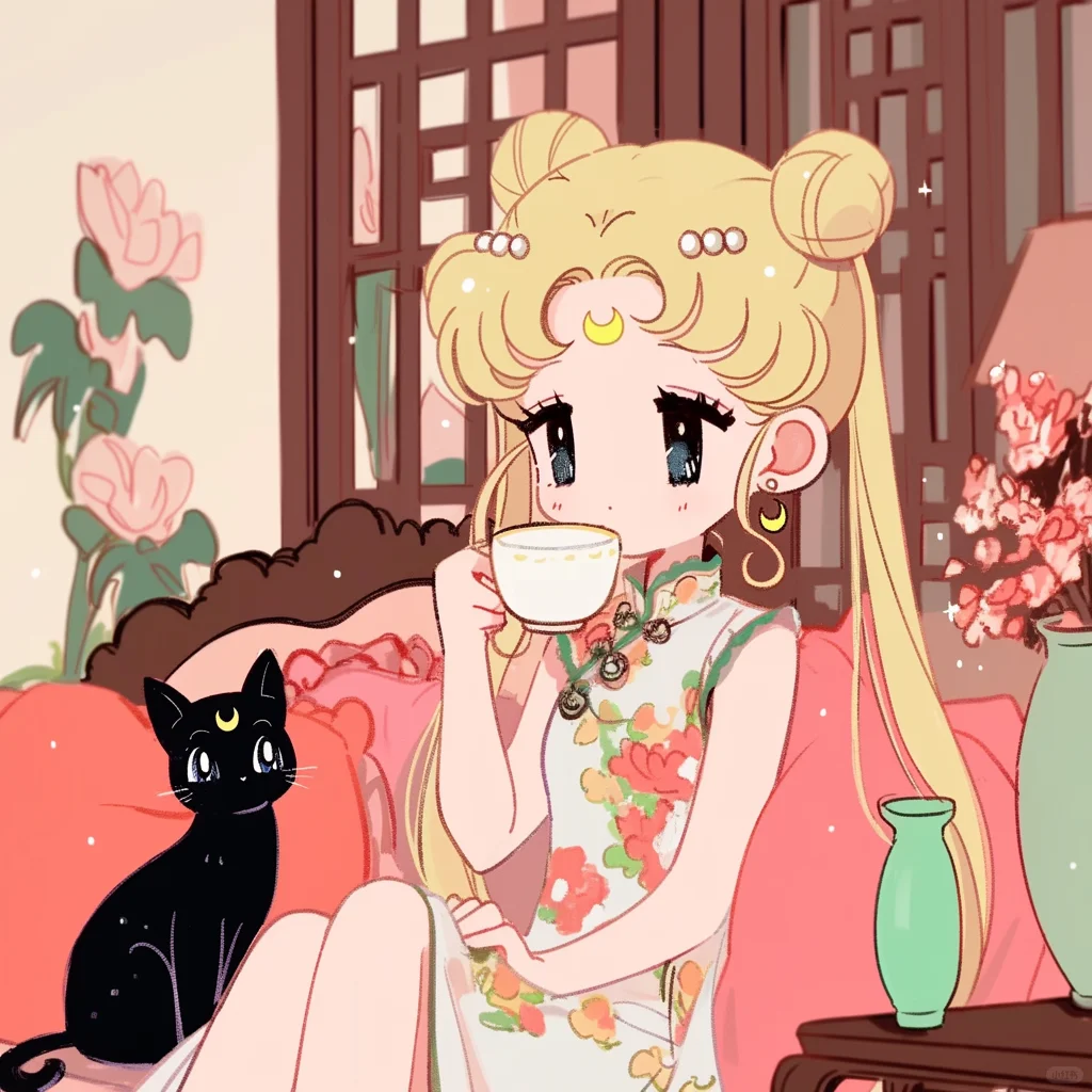 古风美少女 | 月野兔和她的猫