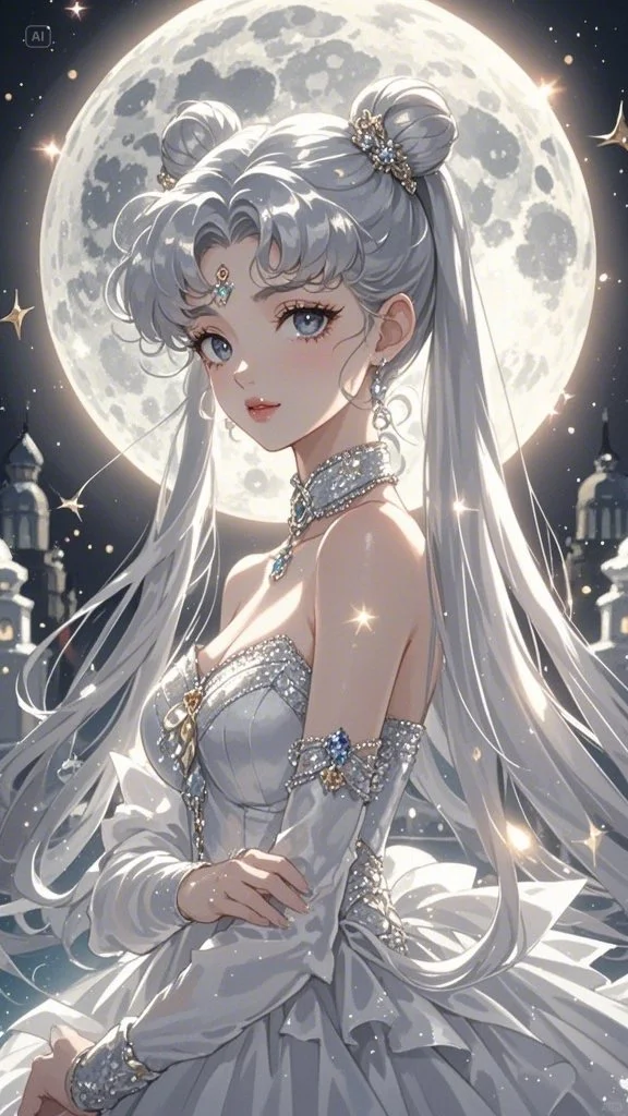 月光契约｜银发水冰月侧颜杀，美战壁纸