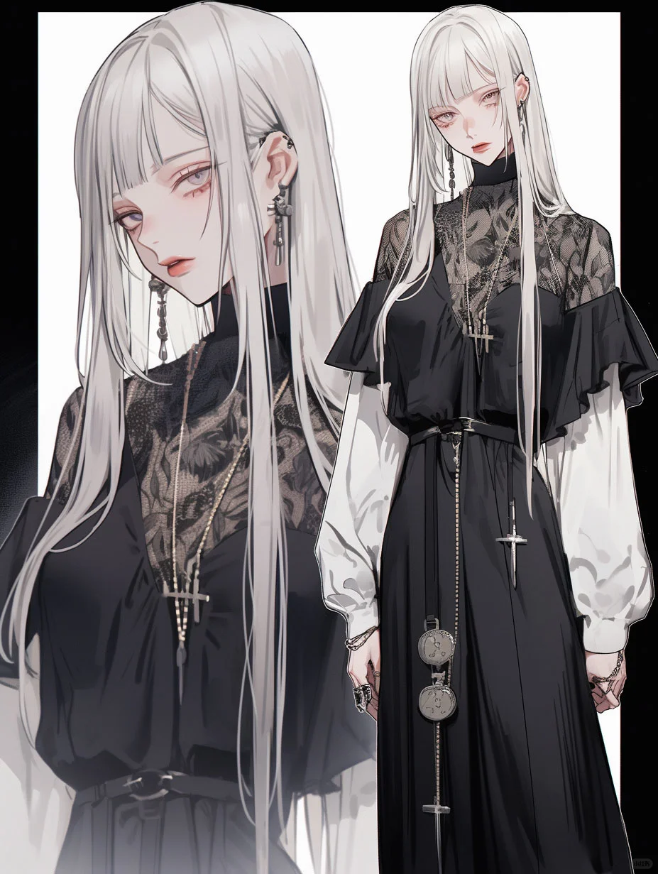 MJ｜黑色系动漫女孩｜长裙御姐