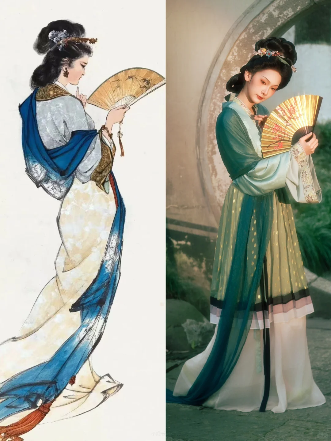 跟着国画学姿势｜醒春仕女图