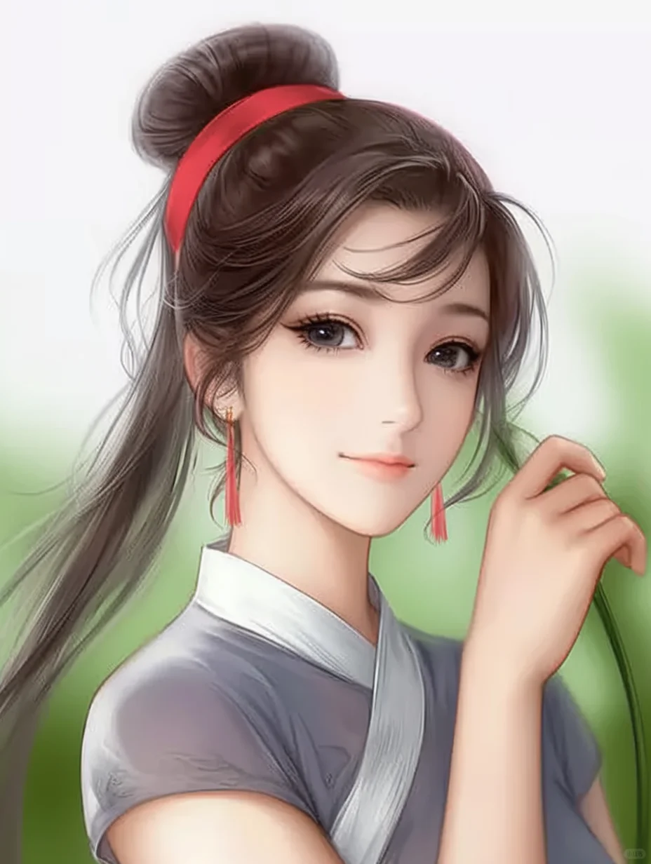 ? 一抹红发带，点亮古风美人的万种风情