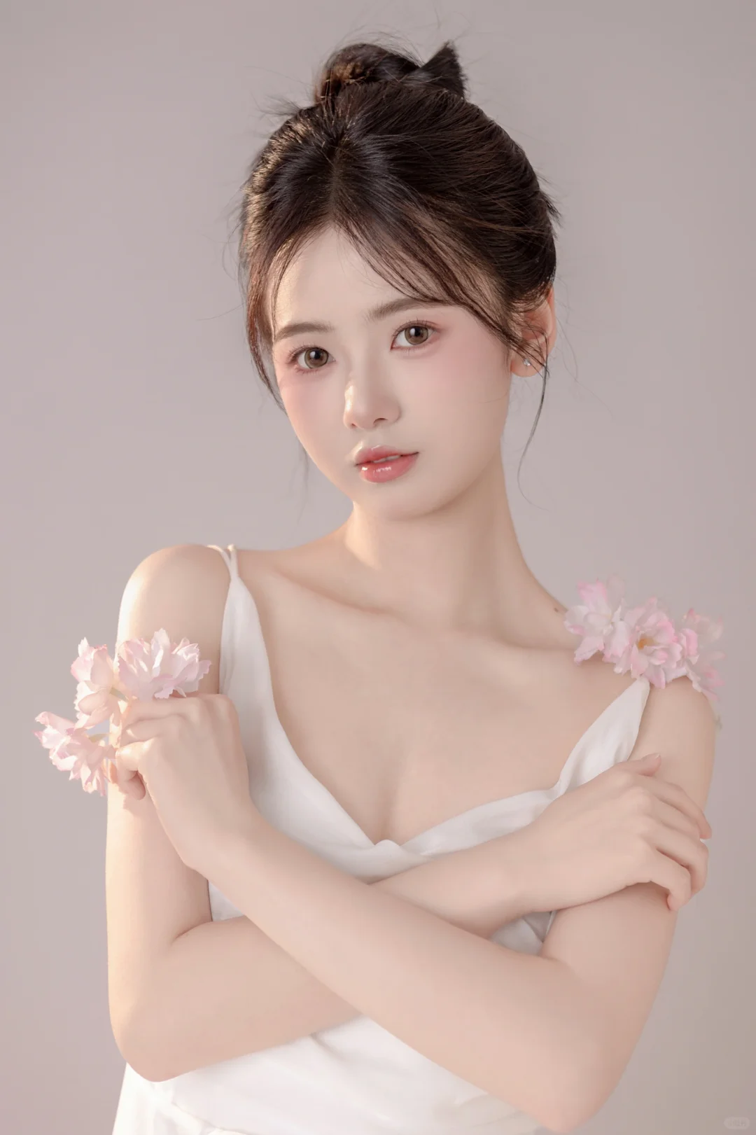 韩系轻氧肖像风～花与纯欲少女