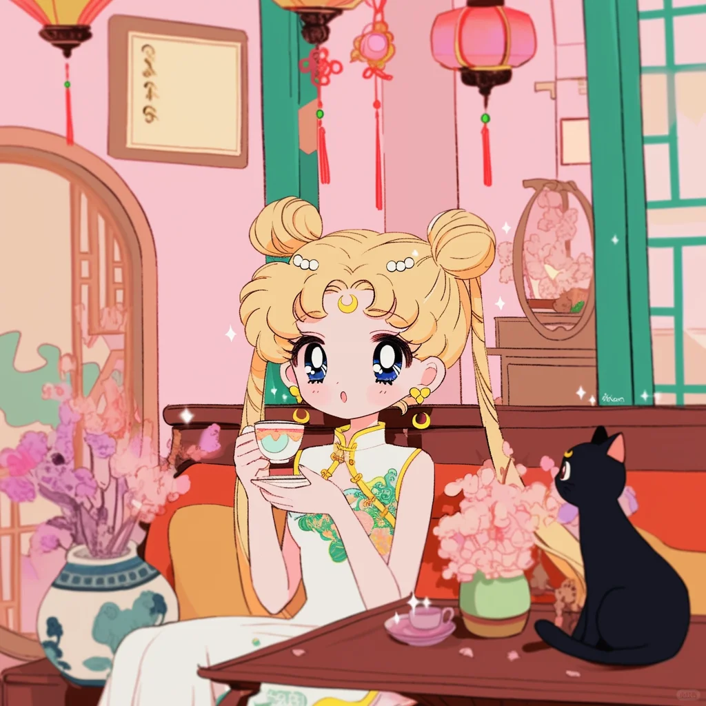 古风美少女 | 月野兔和她的猫