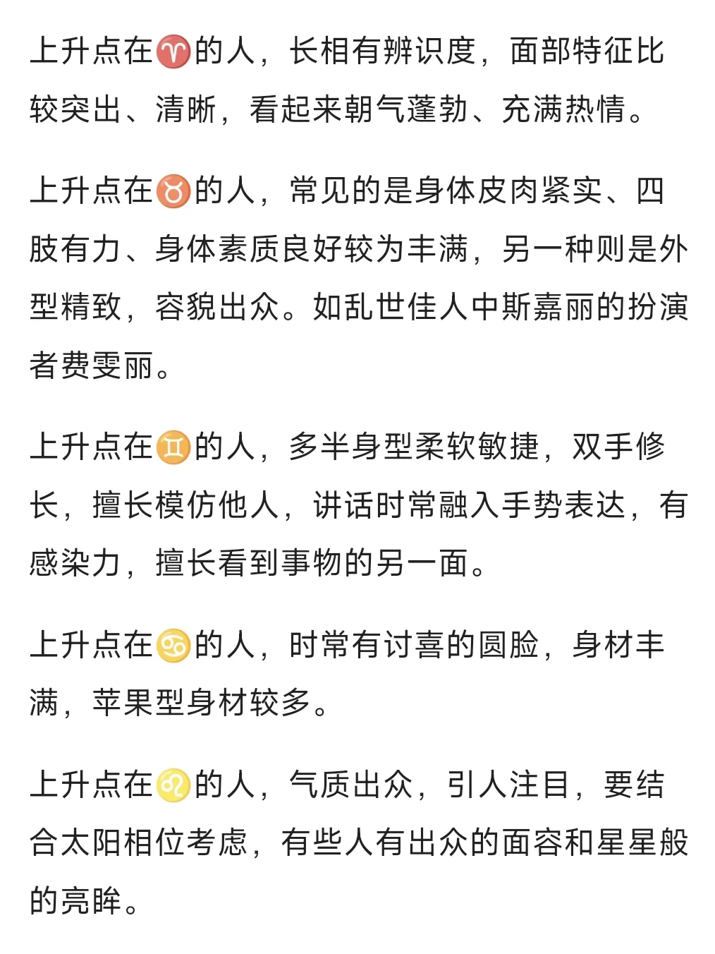 星盘中与长相有关的要素