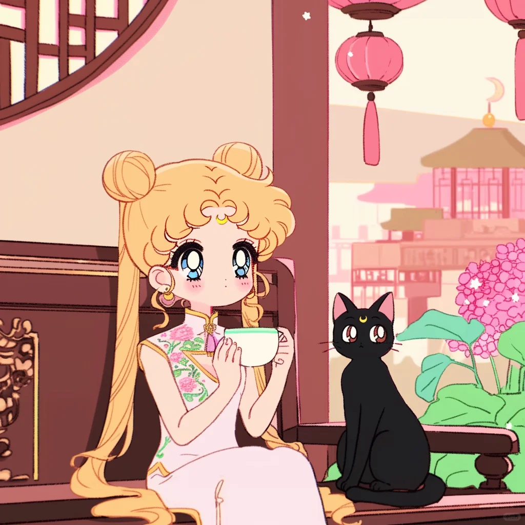 古风美少女 | 月野兔和她的猫
