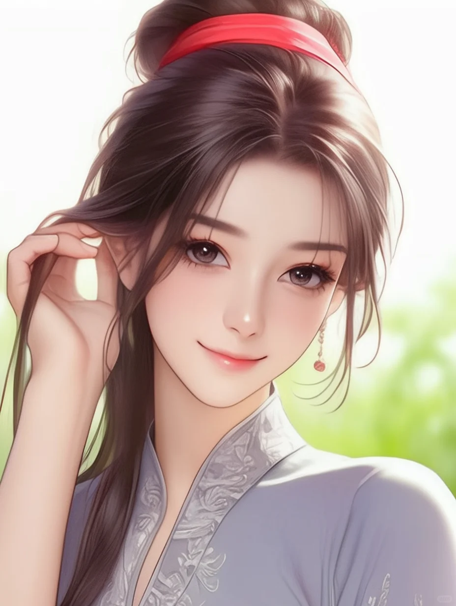 ? 一抹红发带，点亮古风美人的万种风情