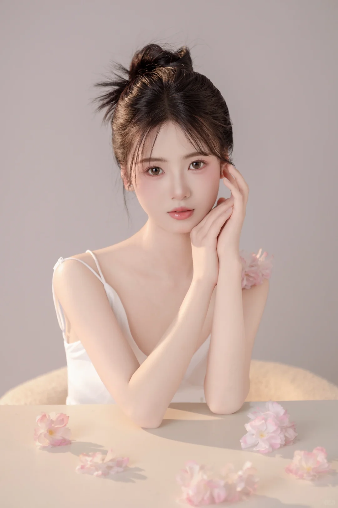韩系轻氧肖像风～花与纯欲少女