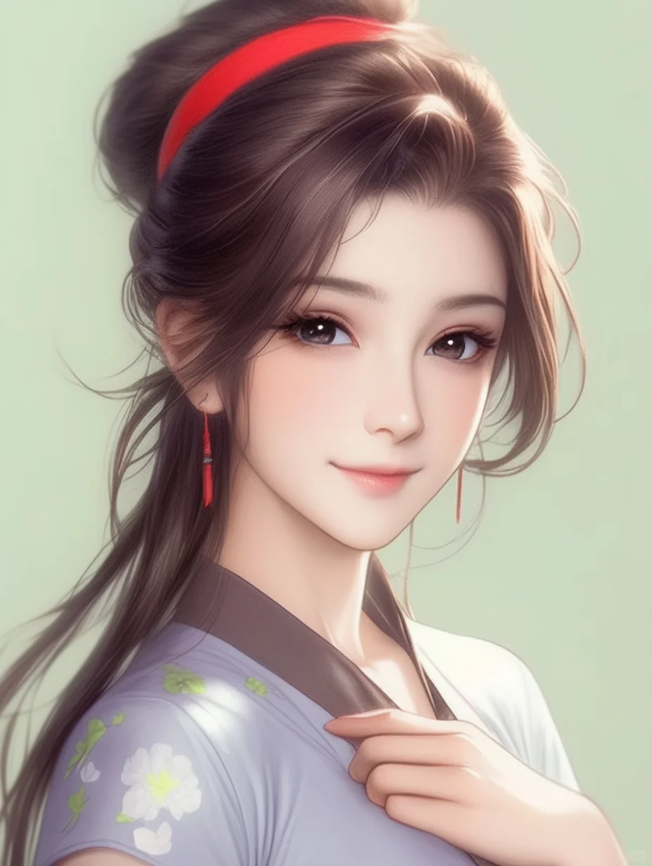 ? 一抹红发带，点亮古风美人的万种风情