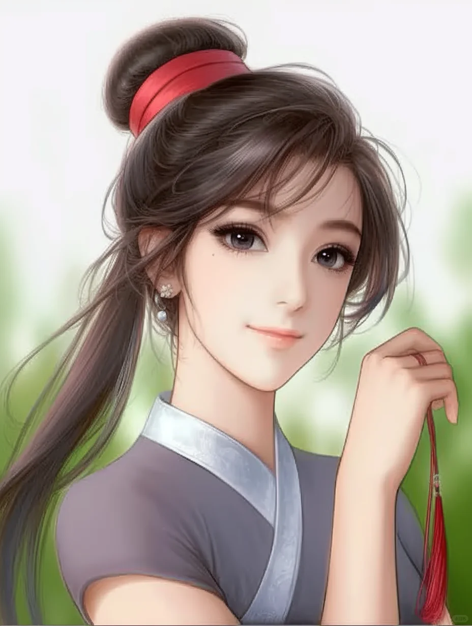 ? 一抹红发带，点亮古风美人的万种风情