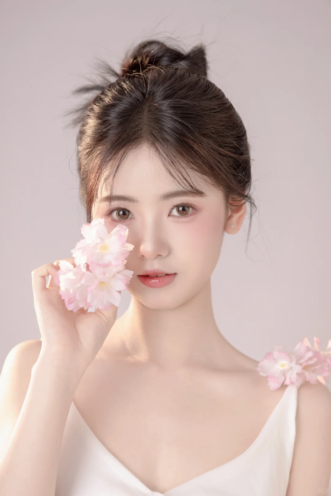 韩系轻氧肖像风～花与纯欲少女