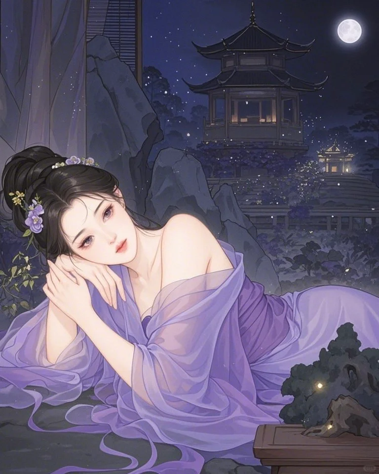 妆容淡雅眉间画， 气质雍容世所夸。
