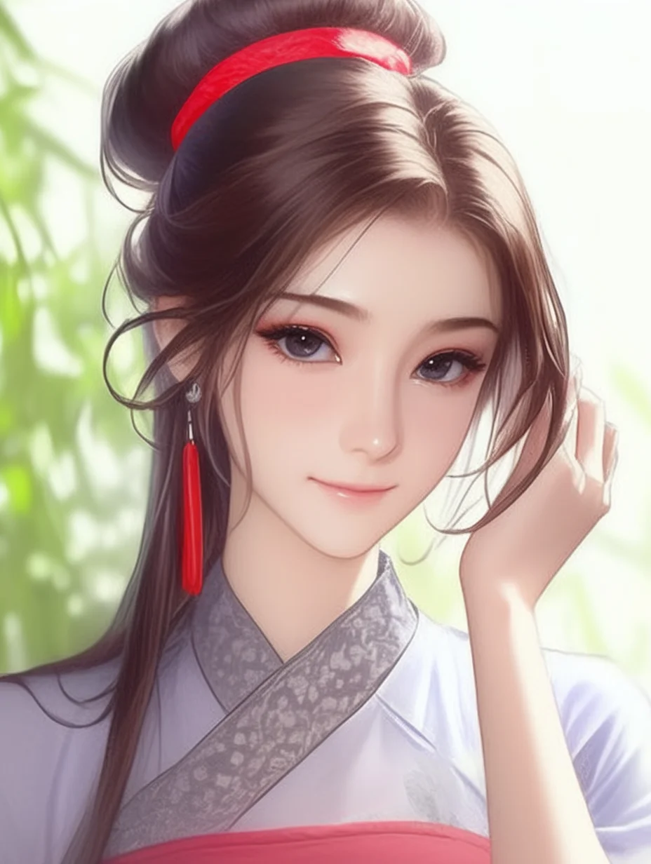 ? 一抹红发带，点亮古风美人的万种风情