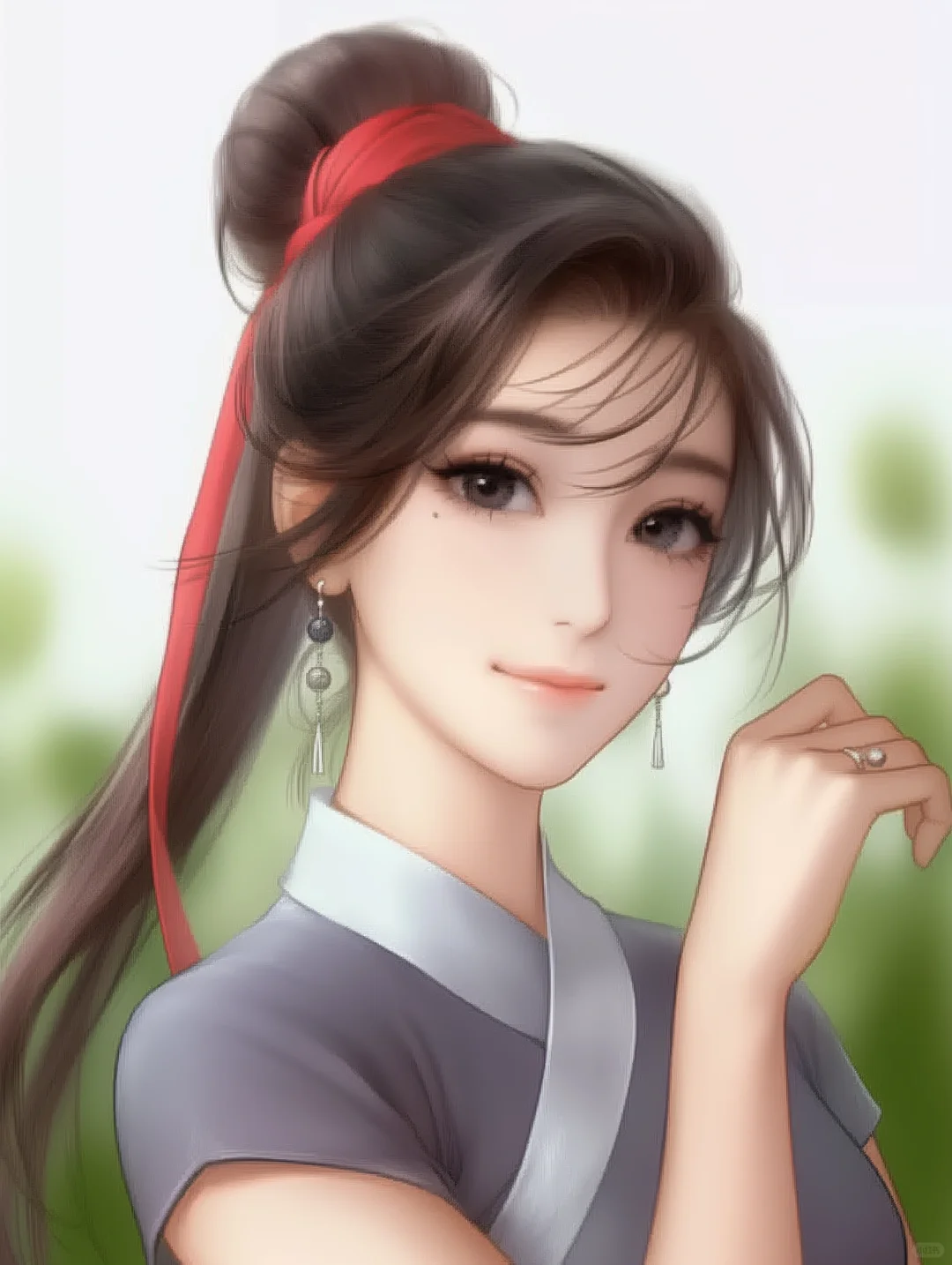 ? 一抹红发带，点亮古风美人的万种风情