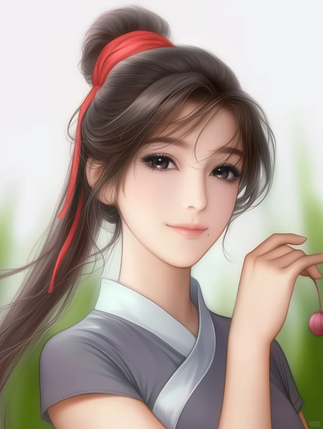? 一抹红发带，点亮古风美人的万种风情