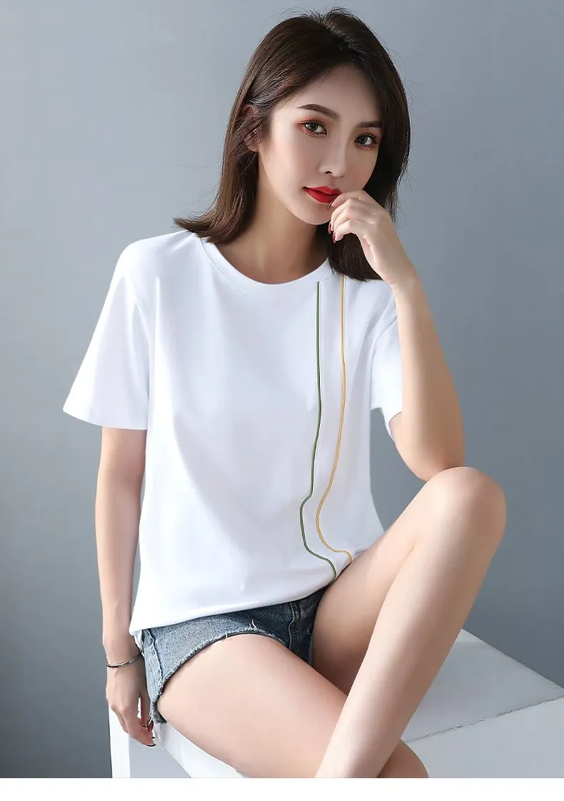 夏日必备👚白色纯棉大码T恤