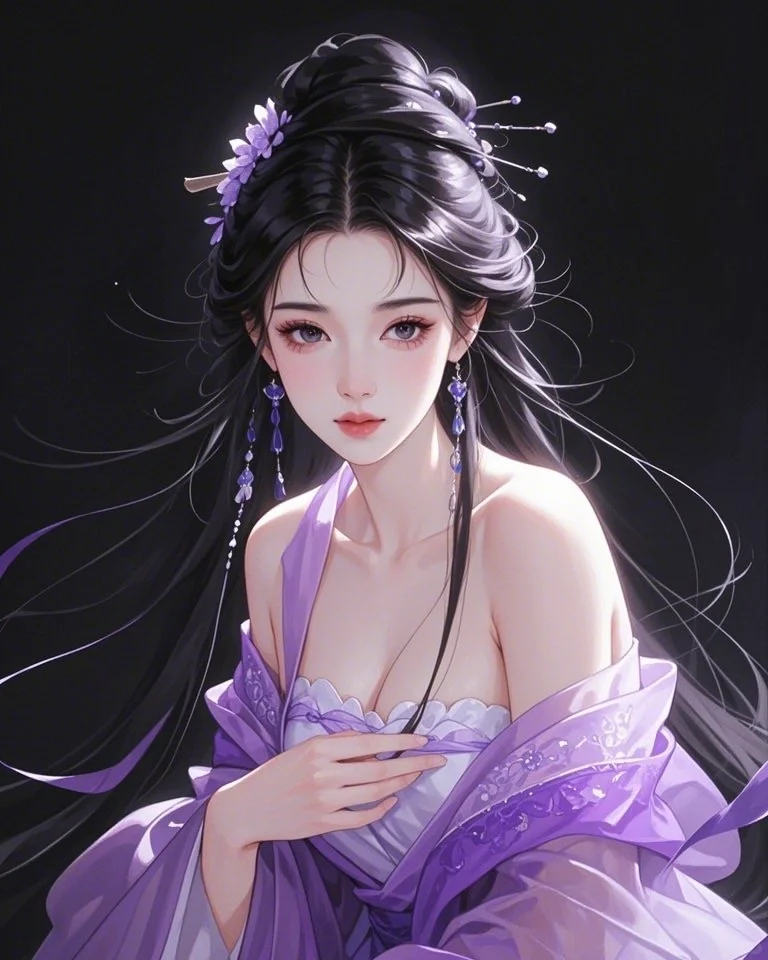 妆容淡雅眉间画， 气质雍容世所夸。