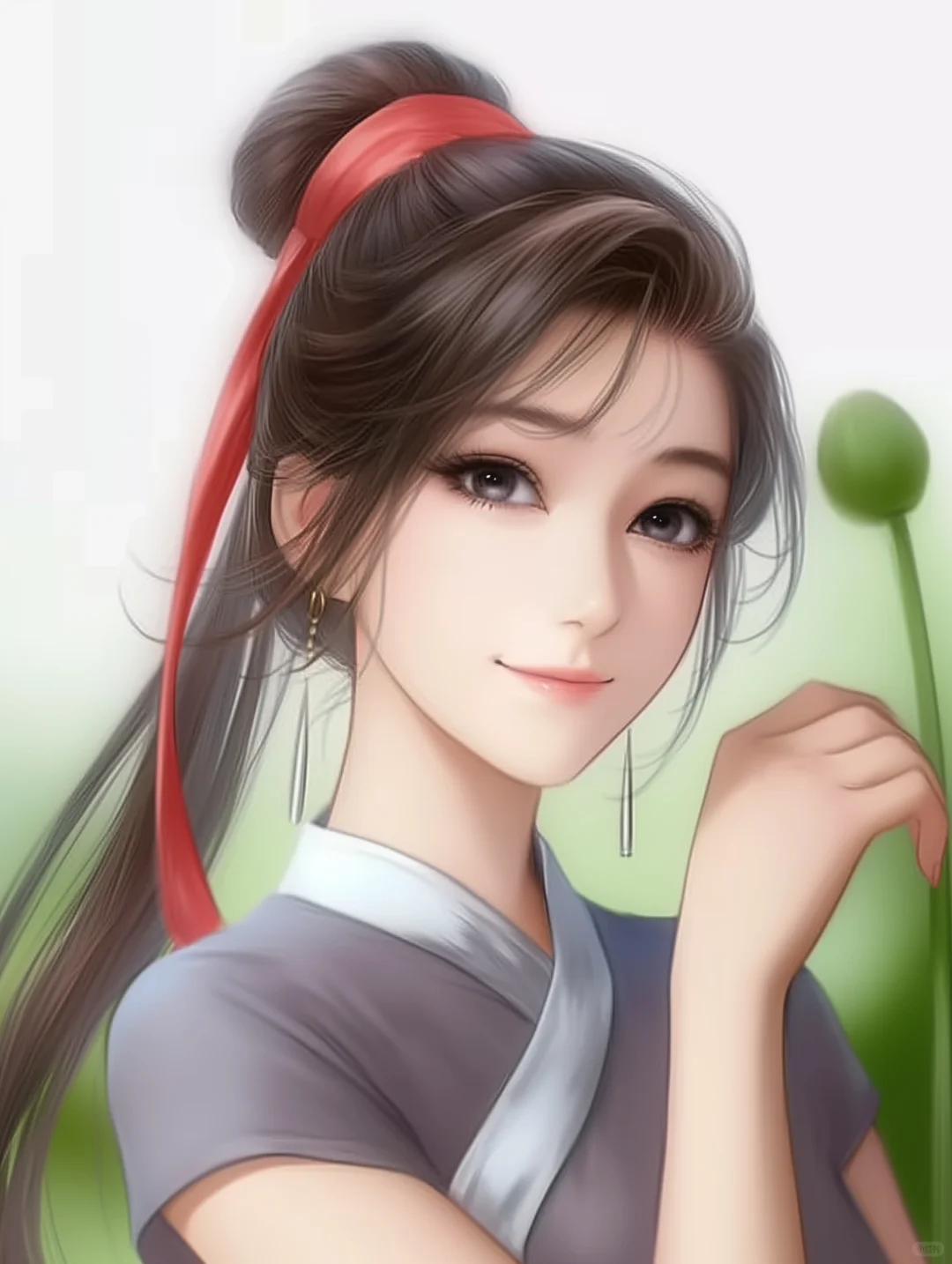 ? 一抹红发带，点亮古风美人的万种风情