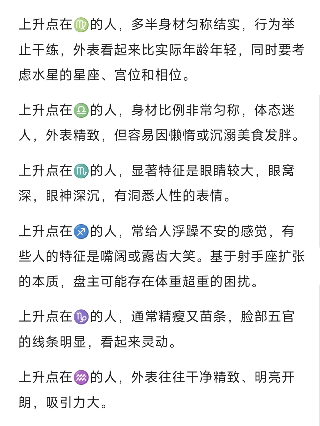 星盘中与长相有关的要素