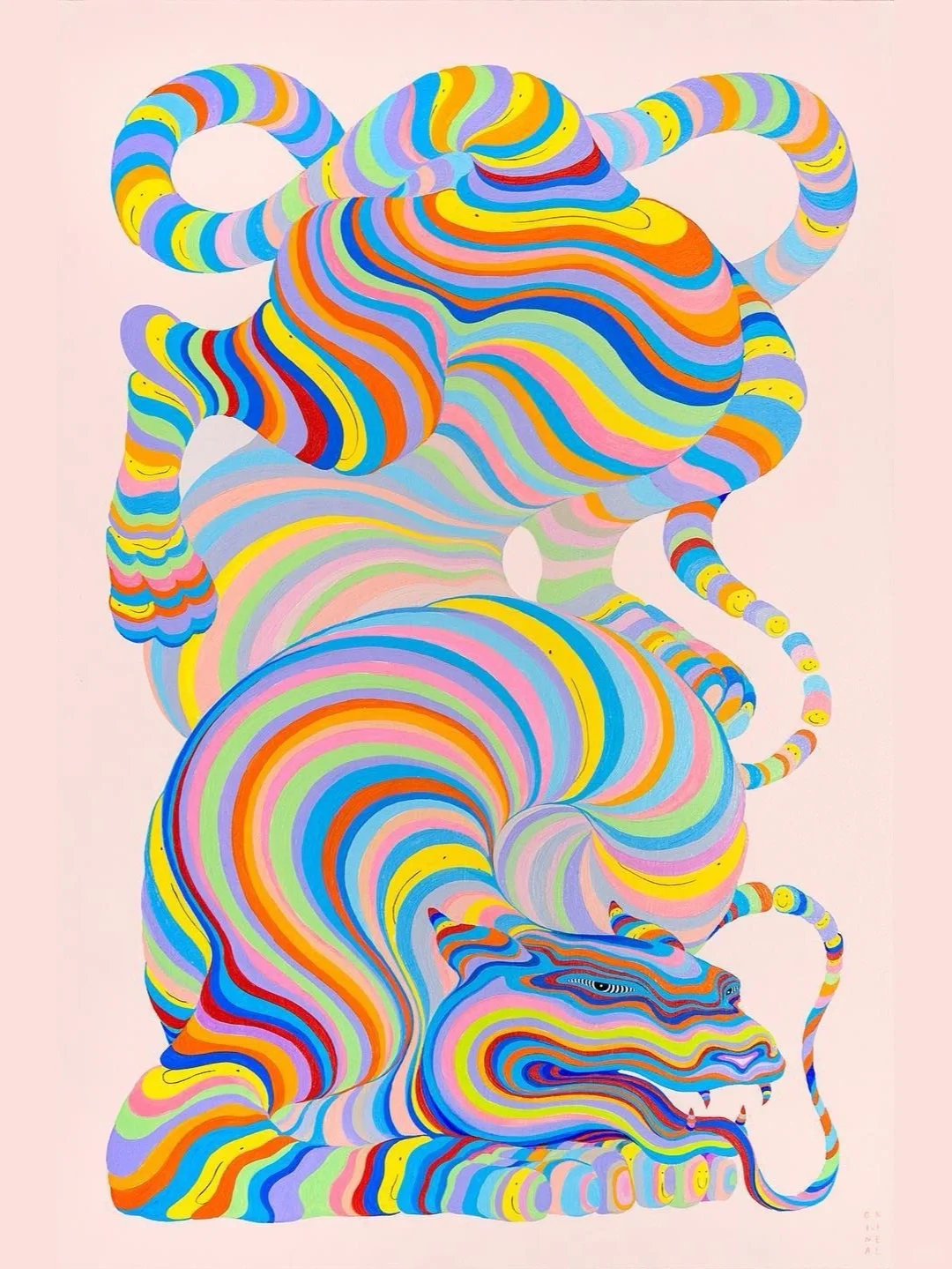 有趣的艺术家003：迷幻线条风墙绘