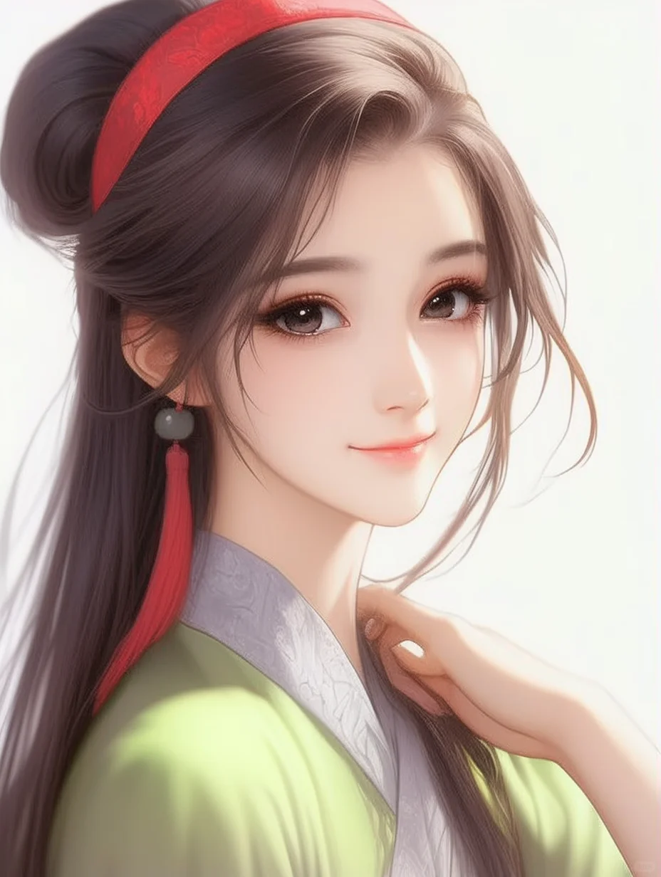 ? 一抹红发带，点亮古风美人的万种风情