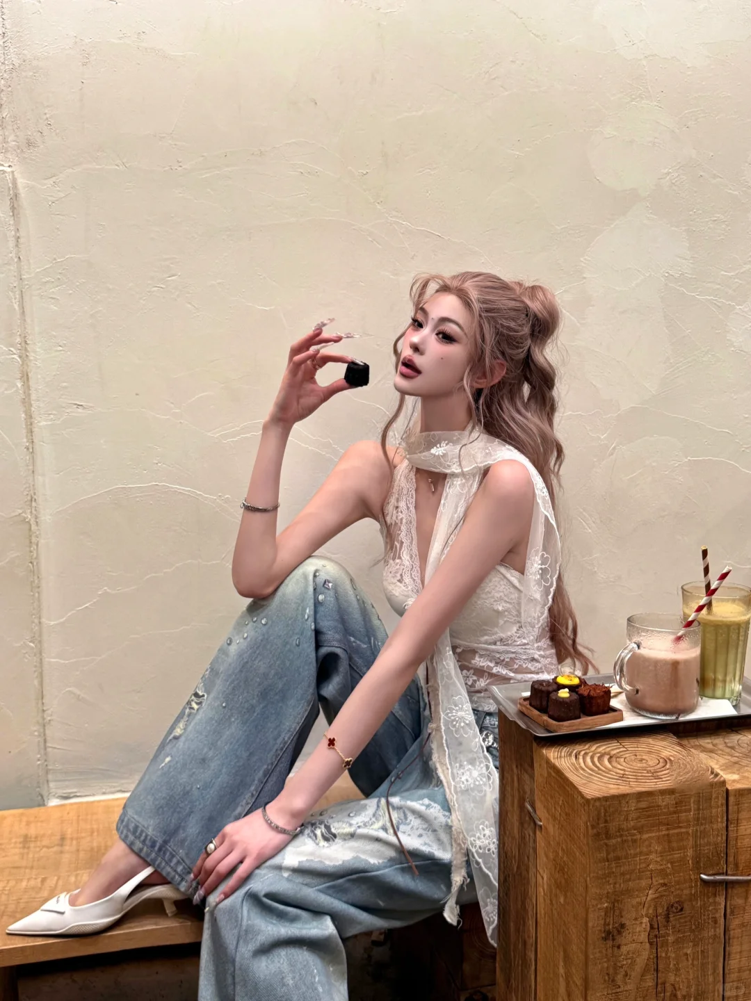 ˚｡⋆Pearls and lace ˚ 🤍 ౨ৎ‧
